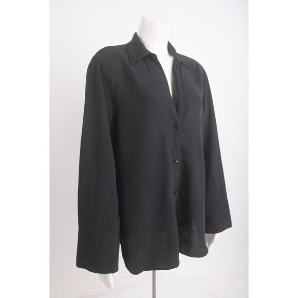 Zara Woman's Blouse Top Shirt Button front Size L Deep Green 9479/257 NWT - Picture 2 of 7